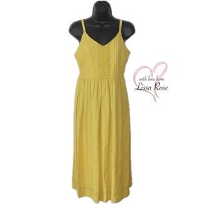 Cami Fit and Flare Midi Dress with Crochet Lace Detail & Empire Waist (Old Navy)